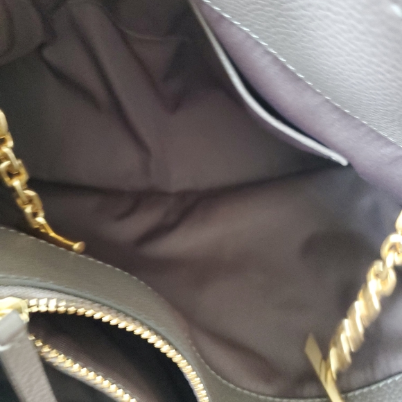 Sold!!Tory Burch grey leather tote bag - Picture 9 of 13